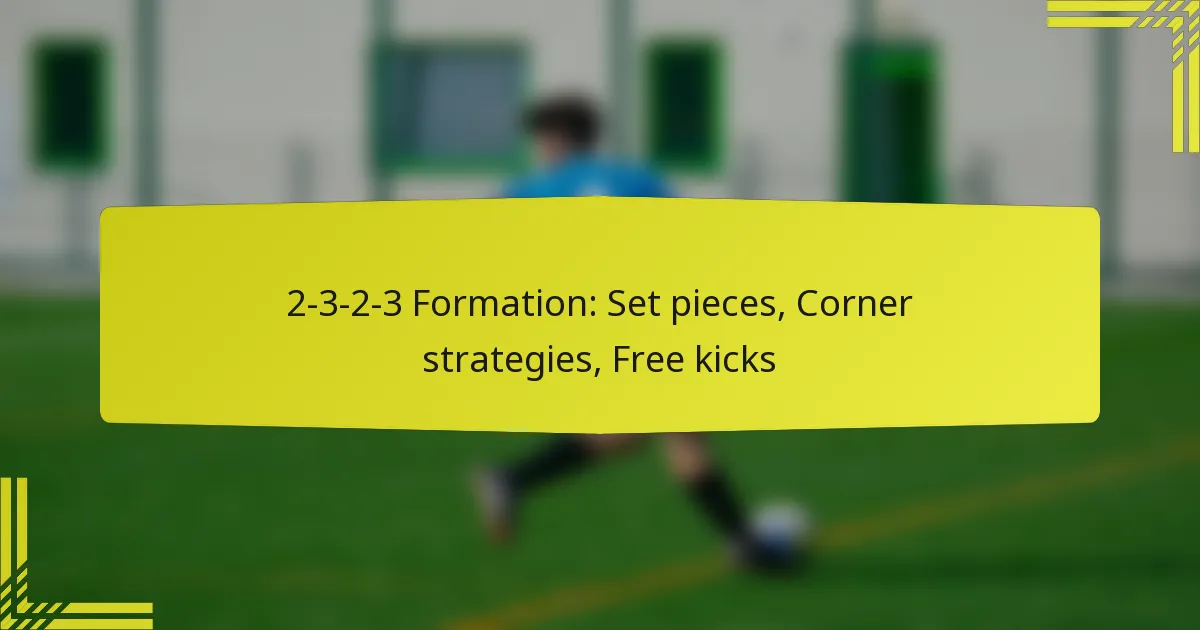 2-3-2-3 Formation: Set pieces, Corner strategies, Free kicks
