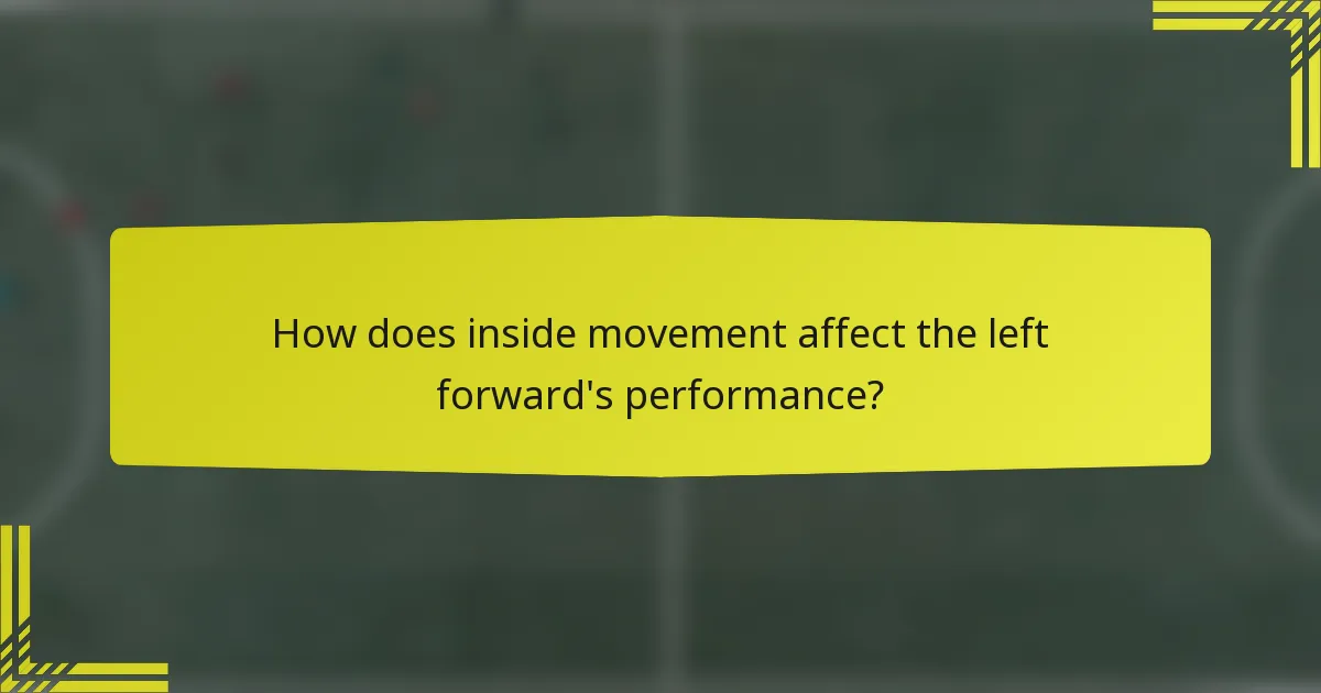 How does inside movement affect the left forward's performance?
