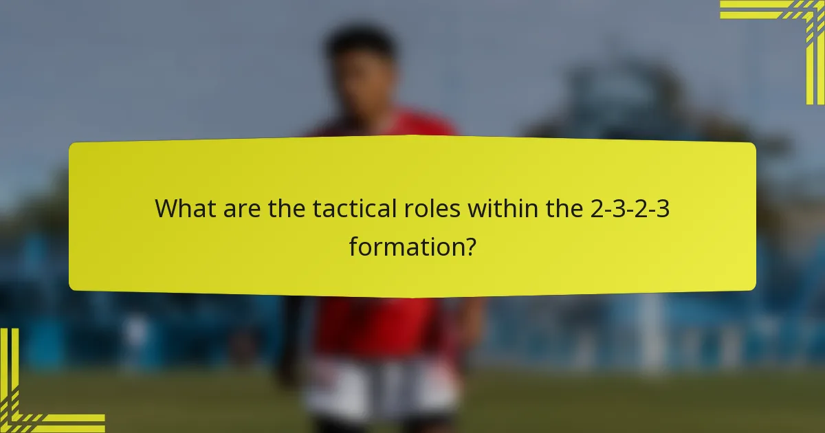 What are the tactical roles within the 2-3-2-3 formation?